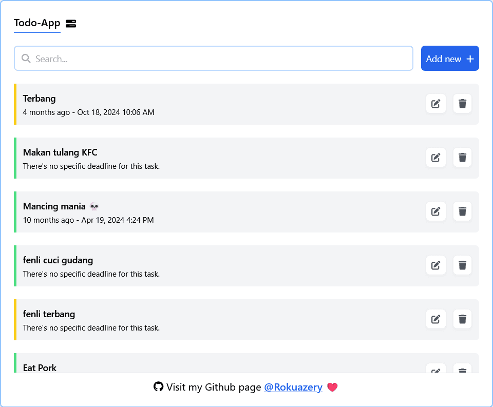 Screenshot of Todo-App